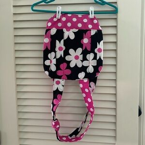 Handmade backpack flowers and polka dots